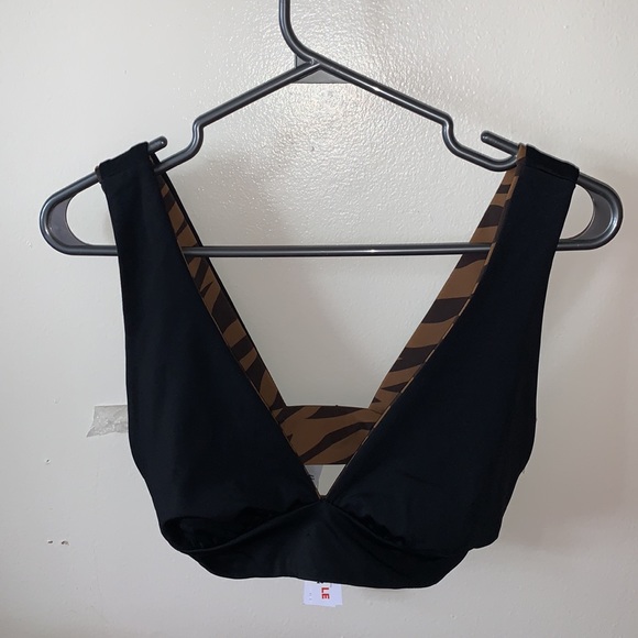 Brown Zebra Swimsuit Top - Festival Season - Picture 4 of 4